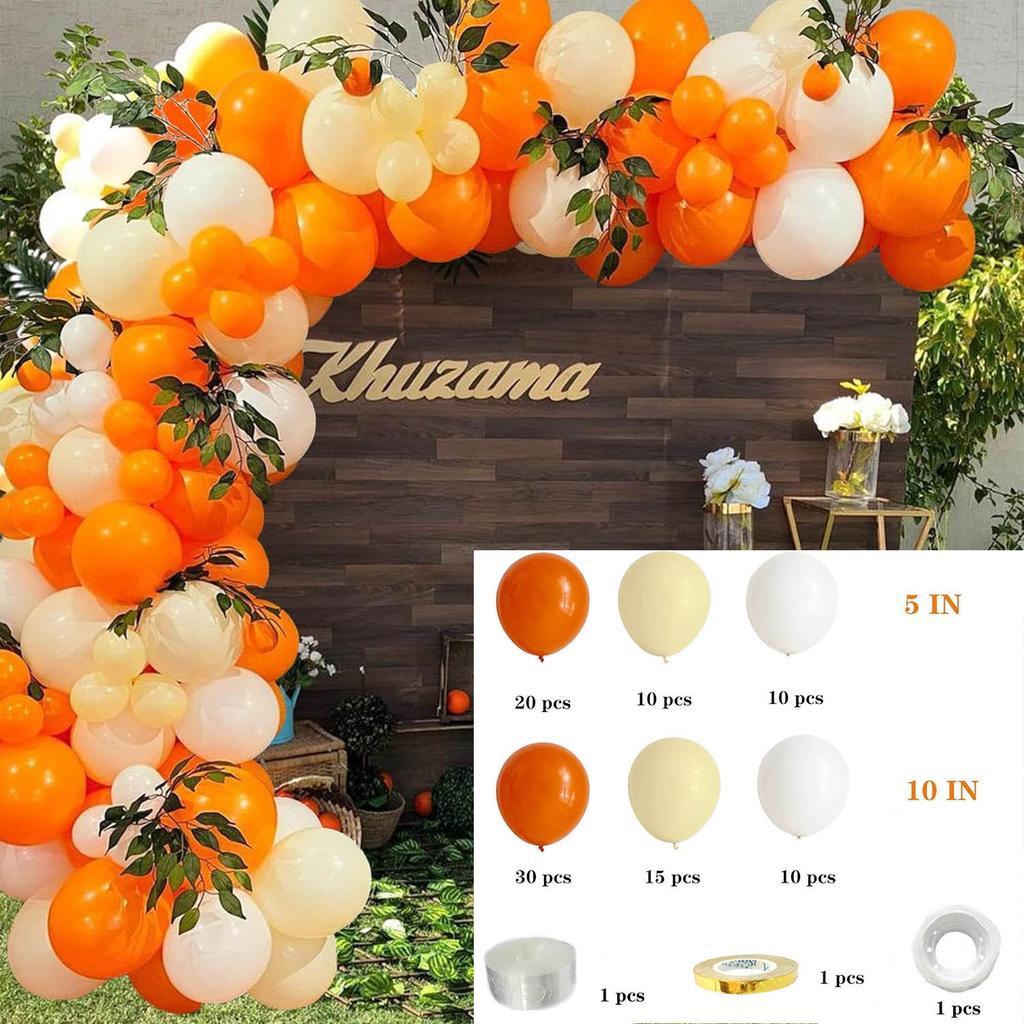 Autumn Balloon Set Orange Balloon Chain Birthday Party Arch Scene Atmosphere Birthday Arrangement