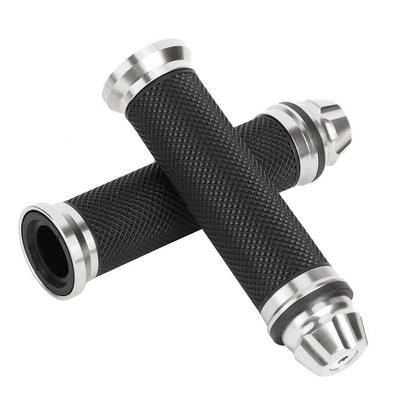 Motorcycle CNC Aluminum Rubber Handlebar Hand Grips for 7 8  Handle Bar Bike Bicycle