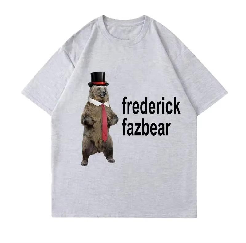 

Frederick Fazbear The Fancy Bear Fnaf Футболка Мужская Женская Забавная Мемная Одежда Футболка Чистый Хлопок Футболка большого размера с коротким рукавом 4XL