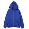 Unisex Solid Color Zip-Up Hooded Sweatshirt Cardigan