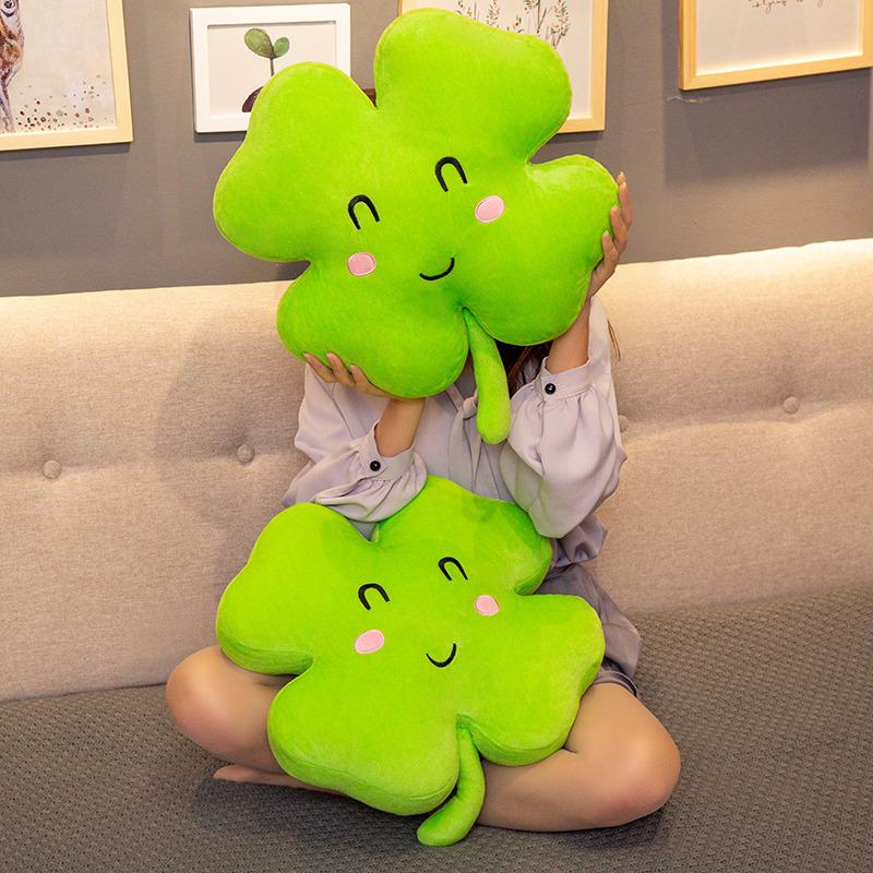 Creative Lucky Clover Four-Leaf Clover Throw Pillow Plush Toy Flower Doll Sofa Cushion For Girlfriend Birthday Gift
