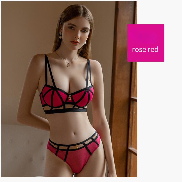 

Женский комплект с бюстгальтером на косточках, комплект сексуального нижнего белья с ремешками, комплект нижнего белья с цветными блоками, комплект с бюстгальтером пуш-ап и трусиками 85D сливовый