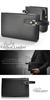 Bercute Black Men's Genuine Leather Clutch Bag, Popular Brand, Small, Perfect for Weddings, Business, Freestanding, Black, 1050883-F-003