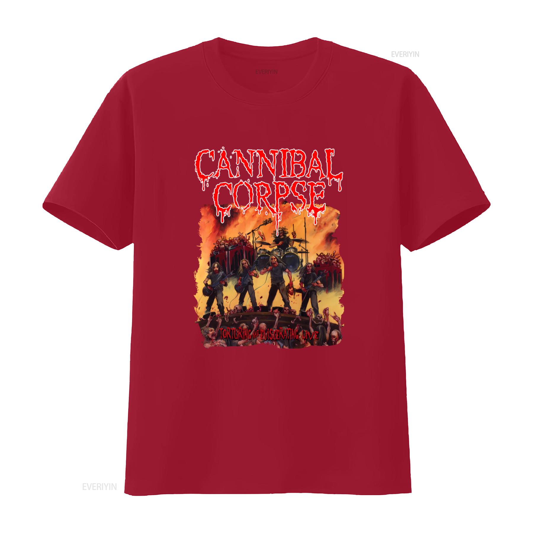 

Cannibal Corpse Torturing And Eviscerating Live Album T Shirt Heavy Metal Band Design vintage Washed Soft homme Stretched S