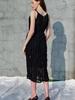 SORRY, TOO MUCH LOVE Ariana Natural Pleats Chiffon Dress_Black