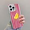 Laser Phone Case For iPhone 16 Pro Max 15 14 Plus Pro Max 11 12 13 Mini Pro Max Cover Red Striped Lemon Pattern Shockproof Shell