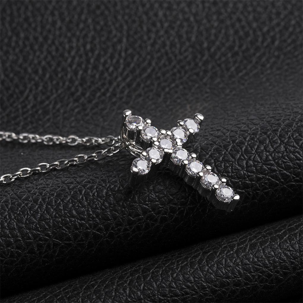 Strass Kreuz Anhänger Halskette Geburtstagsparty Schmuck Geschenke Verlobung Einfache Zubehör Mode Choker Reise