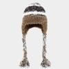 Fashion Outdoor Cold Ear Protection Hat Women's Tide Splicing Versatile Braid Warm Knitted Hat Ski Wool Hat