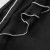 European and American Women's Autumn 2024 Layered Lace-Up Color Block Shirt