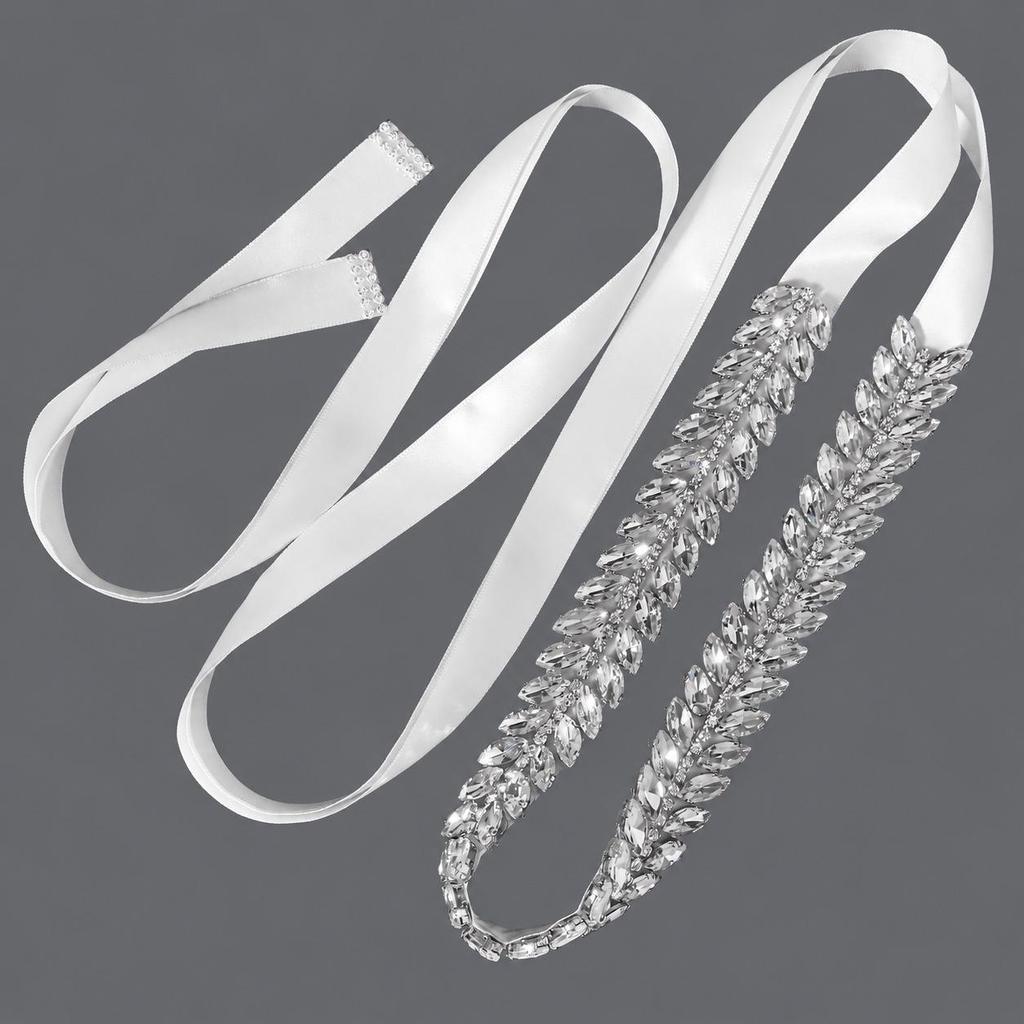 Elegant Silver Rhinestone Wedding Belt – Versatile High-End Dress Accessory for Fashion Shows and Performances