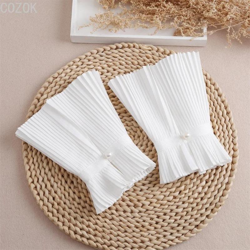 DIY Abnehmbare Manschetten Manschettenverlängerung Stickerei Spitze Gänseblümchen Falsche Ärmel Elastisch Wildes Handgelenk Plissiertes Organ Lolita Falsche Ärmel