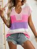New Summer Color-blocking Casual Short-sleeved Sweater