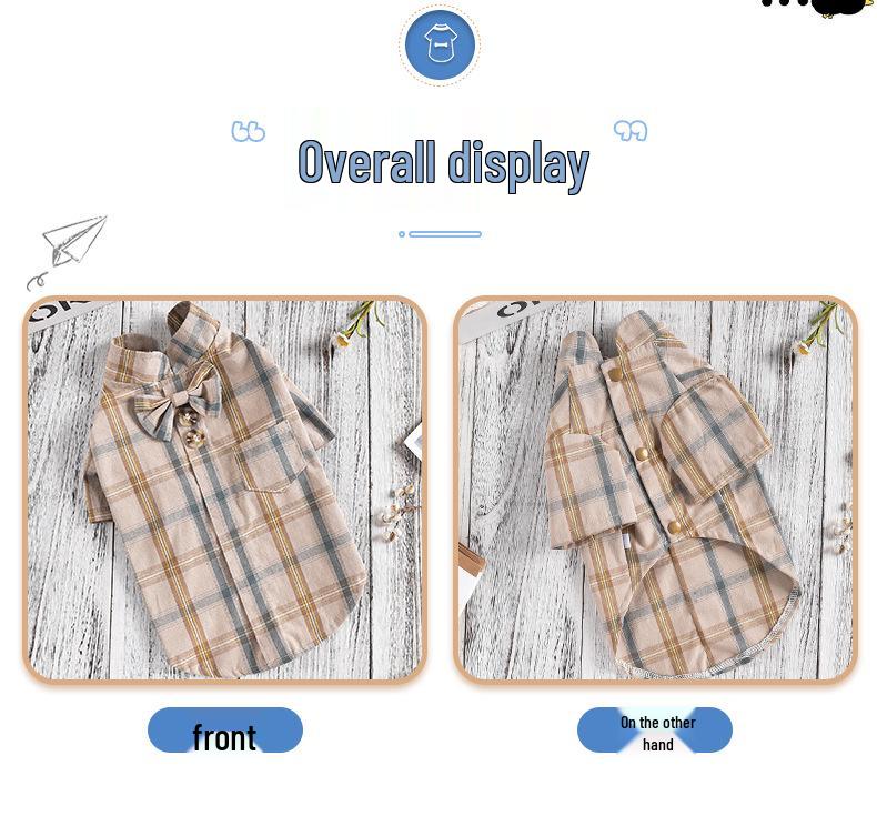 Plaid Breathable Dog Shirt for Indoor & Outdoor Use