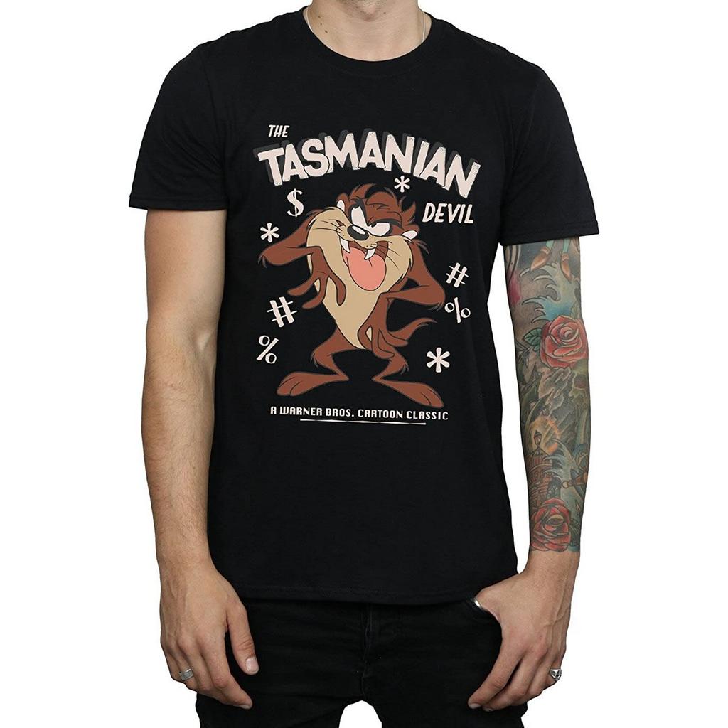 Looney Tunes Mens Tasmanian Devil Vintage Cotton T-Shirt