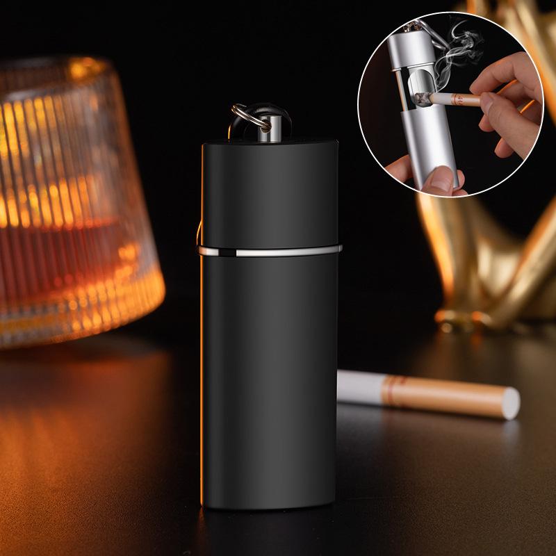 Portable Ashtray with Keychain Drawer Ash Holder Stainless Steel Cigarette Tray for Outdoor Car Travel Mini Ashtray Container