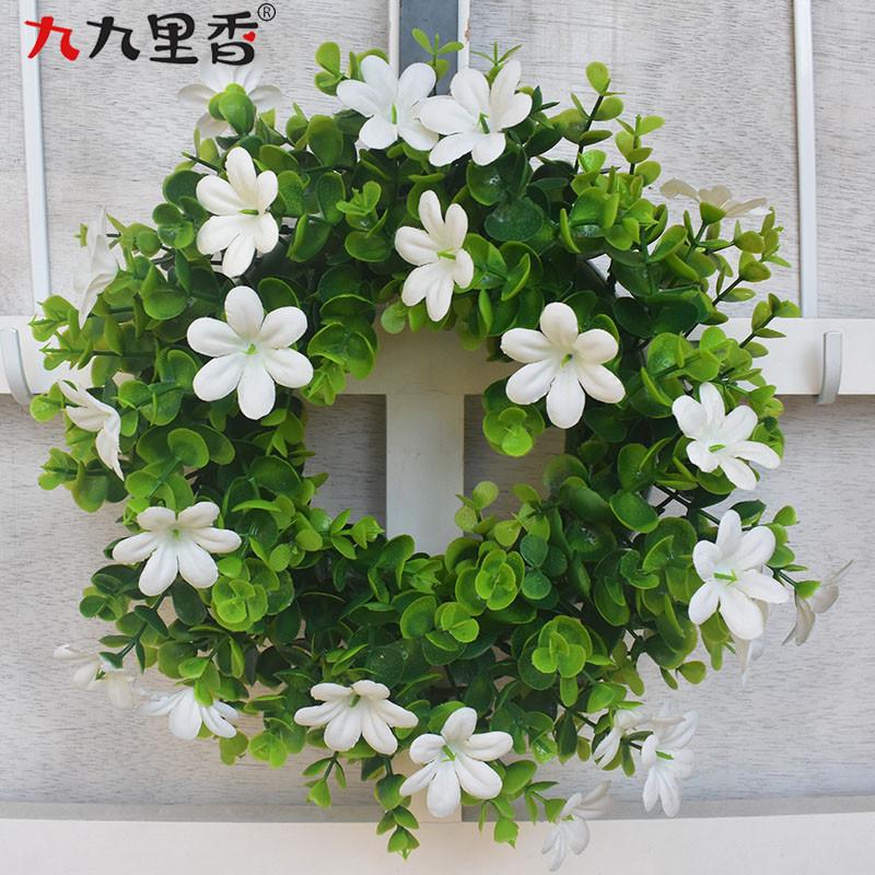 Spring Simulation Grass Ring Door Decoration Small Eucalyptus Wreath, Eucalyptus Leaf Wreath, Simulation Wreath Door Decoration