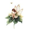 Poster Magic Fairy On Green Leaf Poster Magic Fairy On Green Leaf, 70X100 Cm, Frameless, Premium Canvas On Stretcher