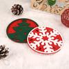 4 Stück isolierte, saugfähige Filzuntersetzer mit Weihnachtsmuster
