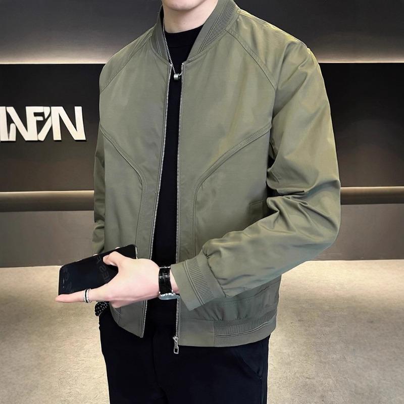 Men S Korean Style Baseball Collar Casual Jacket Spring Autumn