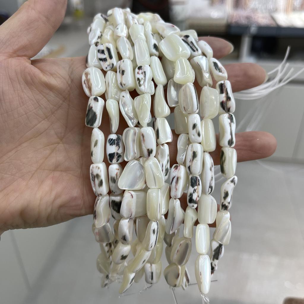 5String, White Natural Freshwater Shell Beads, 12×20-13×22mm, Handmade Horseshoe Irregular Shell Beads for DIY Jewelry Making 18cm