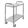 Stainless steel 2-shelf Mega-M STANDARD serving trolley W-85 cm D-45 cm H-90 cm N