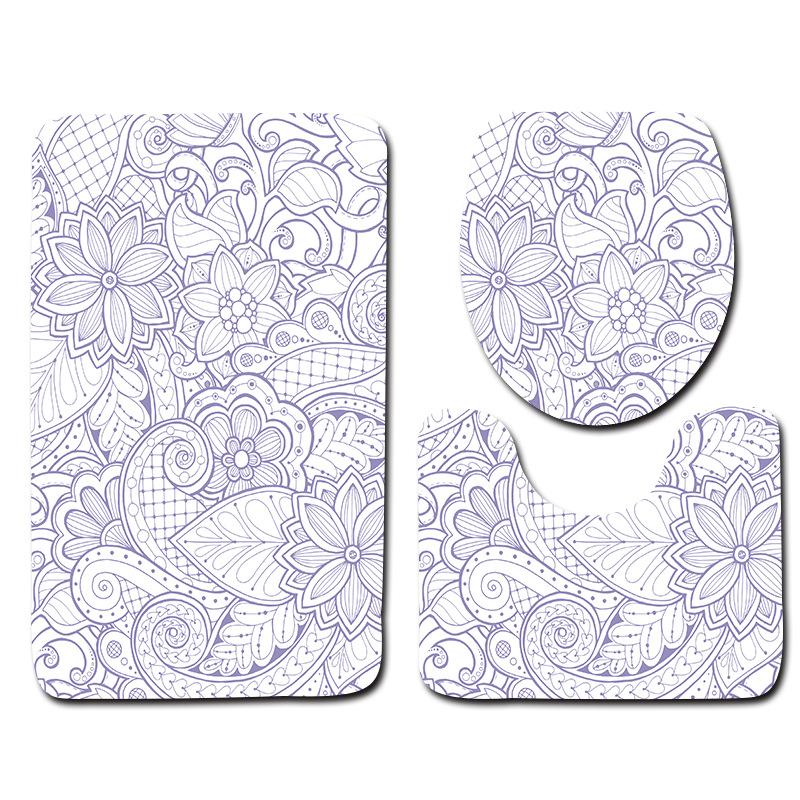 World Cup Football Toilet Three-Piece Floor Mat Bathroom Three-Piece Carpet Doormat