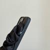 Minimalist Irregular Wrinkle Phone Case with Silk Scarf Wristband for iPhone 11-17 Series, TPU Shockproof Cover with Skin-Friendly Matte Finish
