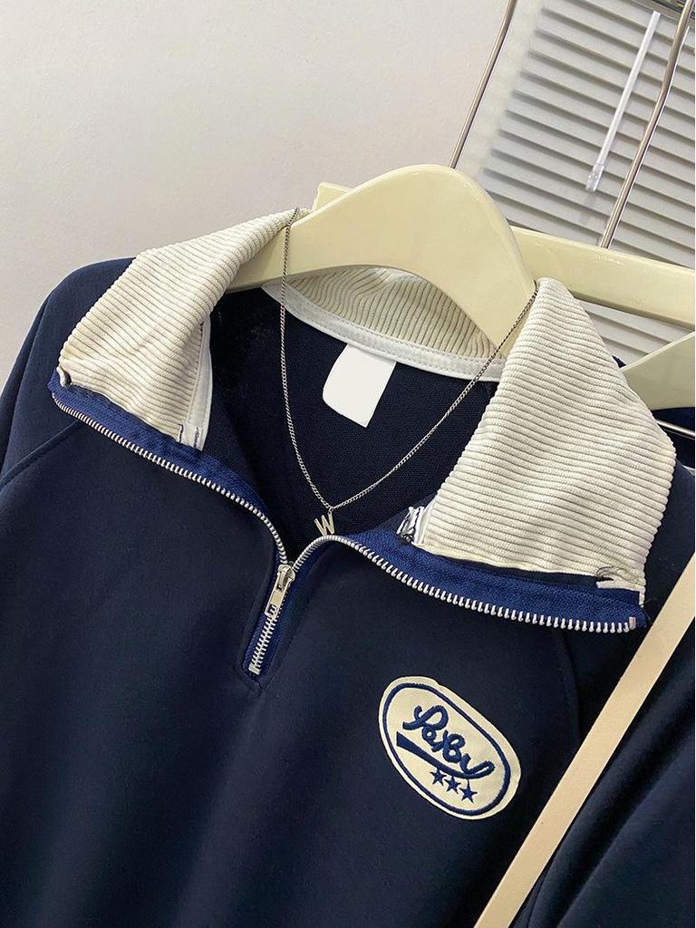 Extra Large American Retro Women's Sweatshirt: Spring/Autumn 2025 Thin & Lazy Style