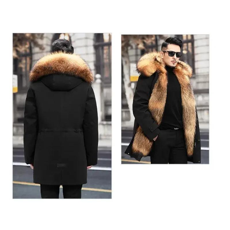 New Style Overcomes Men's Mink Inner Tank Winter New Item B Warm Fur Integrated Coat Imitation Mink Fur Medium Long Fur Coat
