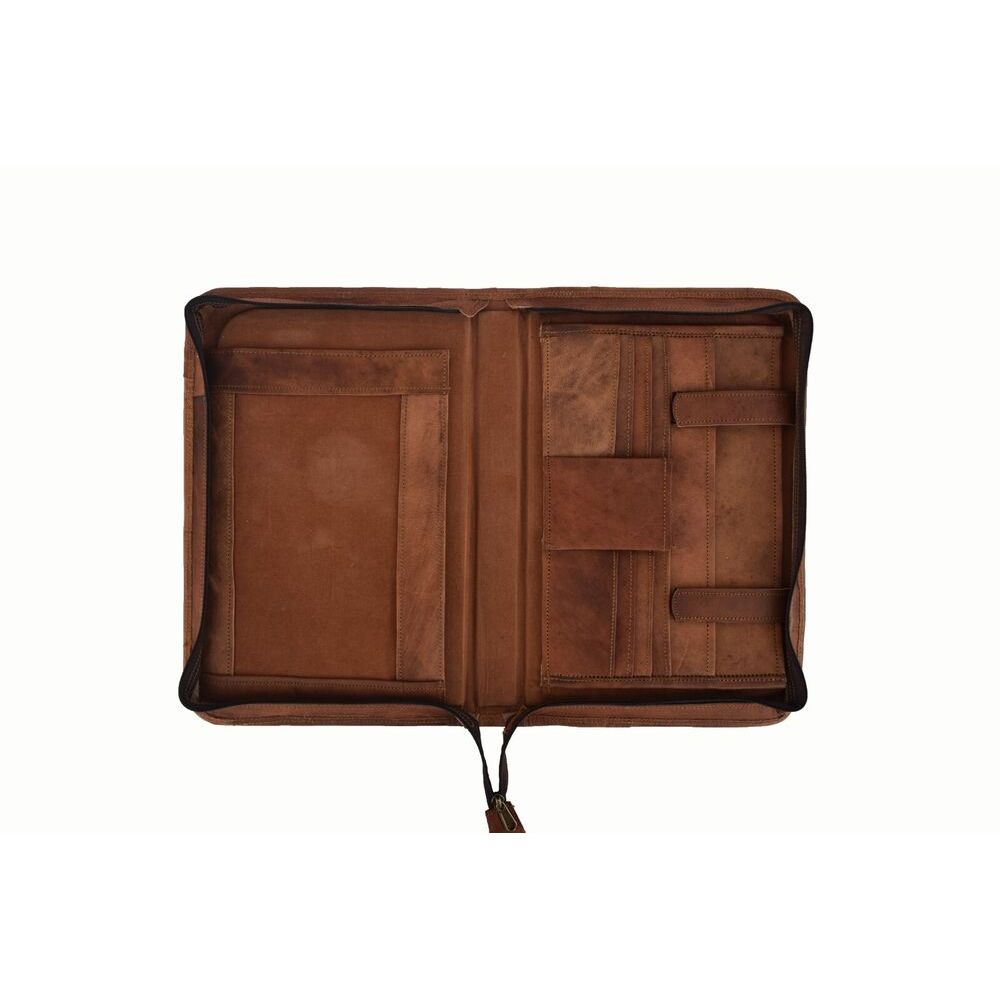 Портфель Padfolio Бизнес-органайзер А4 Чехол из козьей кожи Папка Сумка на молнии — фото 3