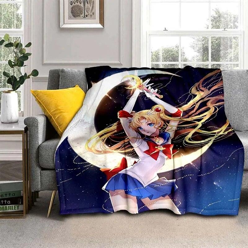 Moon Girl blanket for beds,Flannel thin blanket for summer, Anti-Pilling cooling blanket,Portable picnic blanket