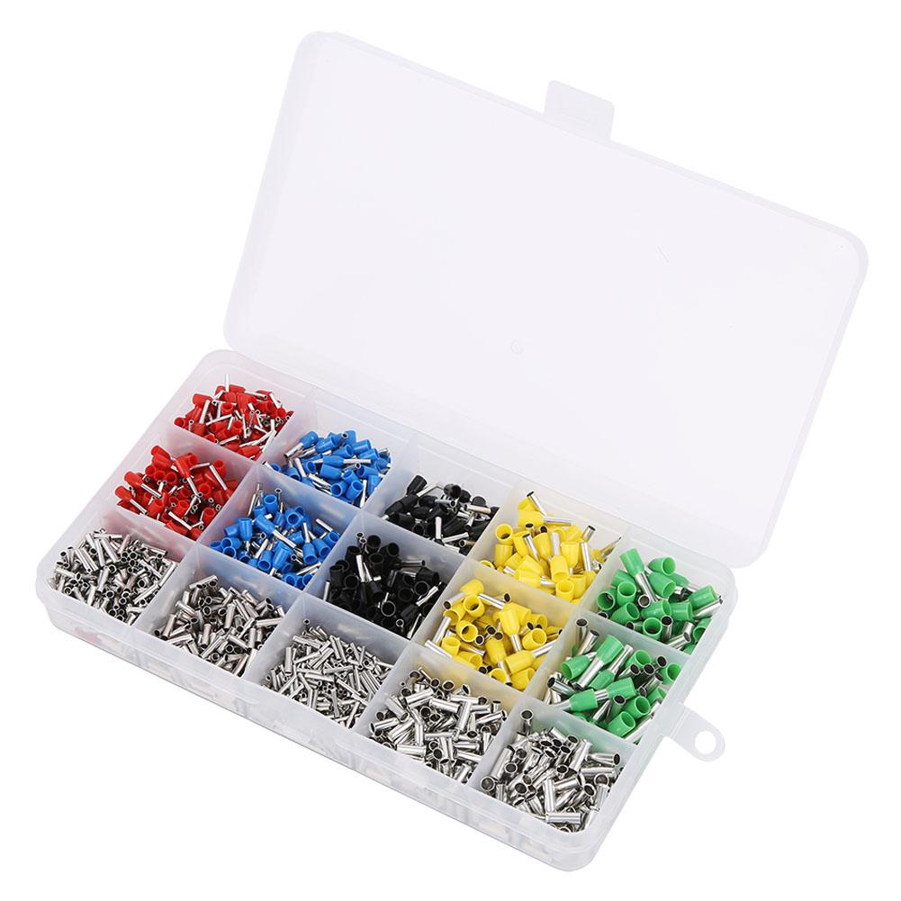 

1640 шт. Клеми обтискні трубчасті холодного пресування, з єднувачі для проводів, набір асортименту