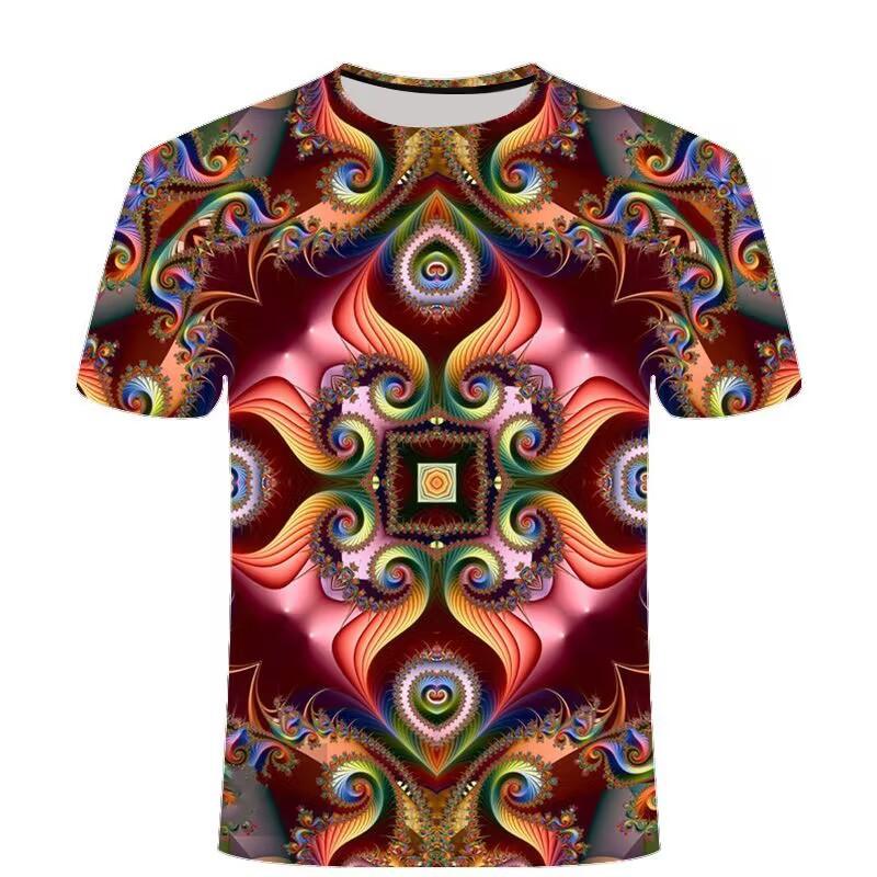 3Dt-Shirt Vertigo Pattern Print Casual Versatile Crew Neck Men'S T-Shirt