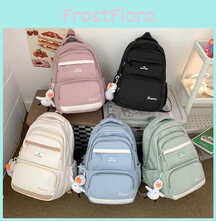 Pattern Bayore Letter Backpack Multi Compartment Ergonomic Schoolbag Casual