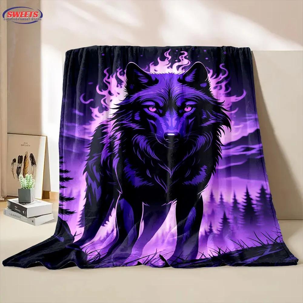 Fine Workmanship Wolf Blanket,Comfortable and Breathable, Machine Washable Blanket,Home Office Nap Blanket for Four Seasons Gift