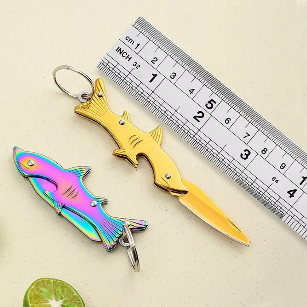 Edelstahl Obstschneider Sicherer Taschenschneider Langlebiger Tragbarer Faltbarer Cutter Schlüsselanhänger Reise