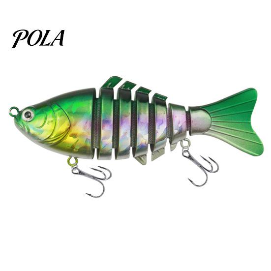 9.5CM/13.7G Multi-Jointed Fishing Lure with Hooks, Slow Sinking 7-Section Swimbait, Bionic Hard Artificial Bait for Freshwater Saltwater Fishing