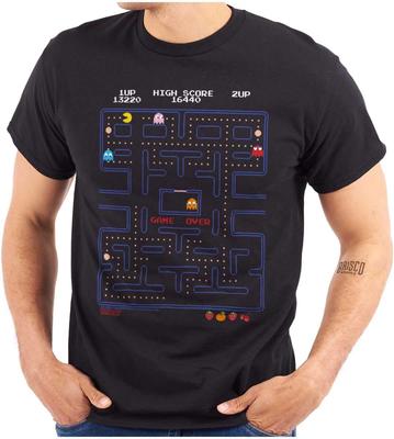 Pacman Game Over Retro Video Gaming Graphic T Shirt Men or Women