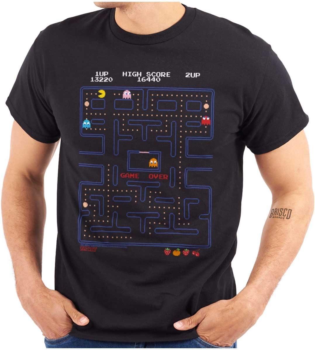 Игровой автомат Pacman Game Over Ретро Графика Видеоигры Футболка Мужская или Женская S чёрный