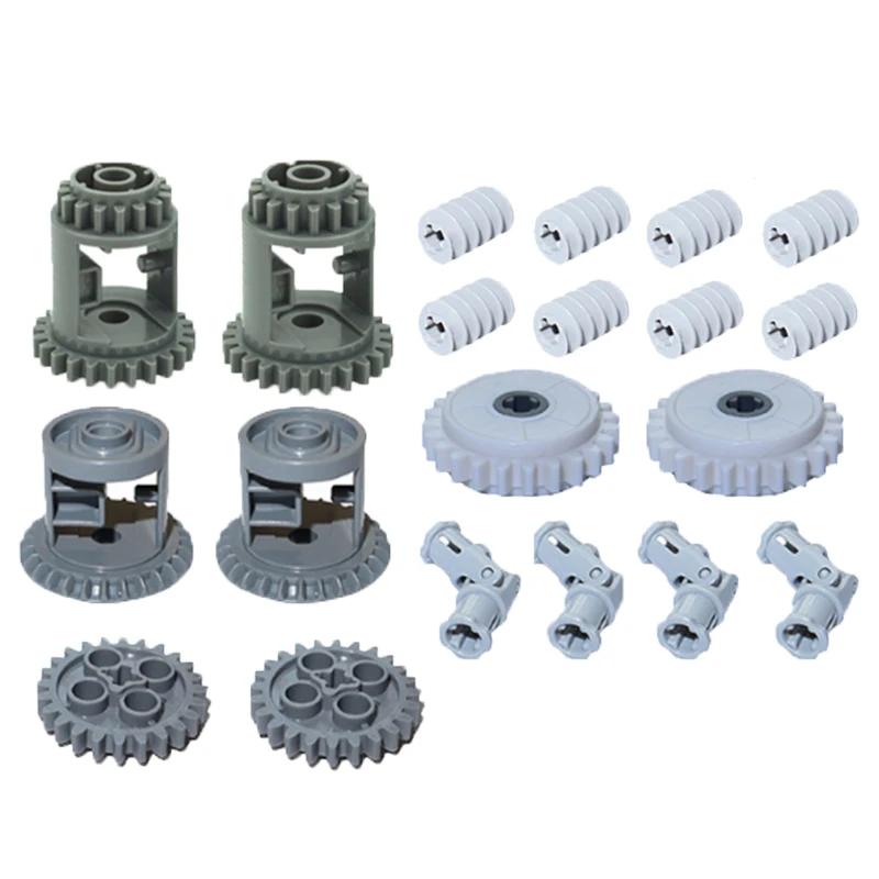 MOC Technical Gear Axle Bricks Parts Worm Rack Conector Train Car Crane Model Technical CROSS Axle Building Blocks Bricks Toys