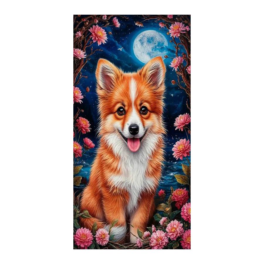 Moon Dog Cat Flower Large Size Diamond Painting Animals Diy Full Square Round Drill Rhinestone Embroidery Mosaic Cross Stitch Kits