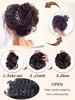 Synthetic Bun Claw Clip Light Brown 6-inch Clip On Hair Wavy Curly Bun Ponytail Extension Wig For Women