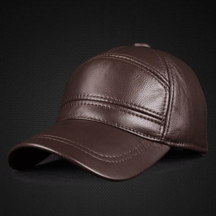 

New Spring Men Real Leather Baseball Caps Cowhide Men Youth Duck Tongue Dad Hats Bomber Flying Cap 55 60cm