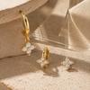 French Style Cubic Zirconia Earrings Set for Women Gold Color Ear Stack Hoop Jewelry Elegant Minimalist Daily Accessories Gift