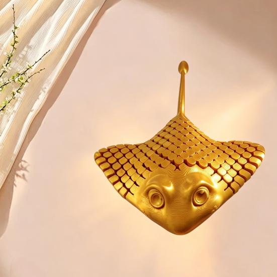 Manta Ray Giocattolo Fidget Stampato 3D, Manta Ray Articolato Giocattolo per Alleviare lo Stress, Statuetta Flessibile di Animale Marino Oceanico, Decorazione da Scrivania per Casa Ufficio
