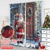2pcs 2D flat printing Merry Christmas Curtains Santa Claus Christmas Gift Toys Polyester Without Electricity Spring Perfect for