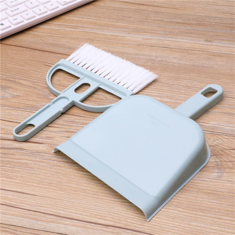 Set of 2 Mini Brooms and Dustpans - Stylish Desk Brooms and Dustpans for Cleaning Your Desk and Keyboard. Compact and Easy To Store.