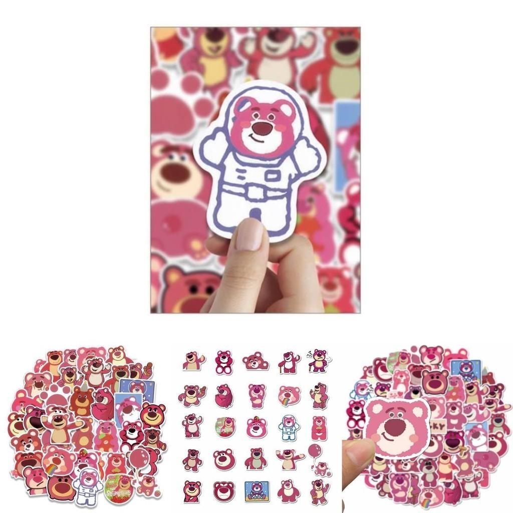 Cute Strawberry Bear Stickers 50 Adorable Cartoon Waterproof Decals For Luggage Notebook And Water Bottle