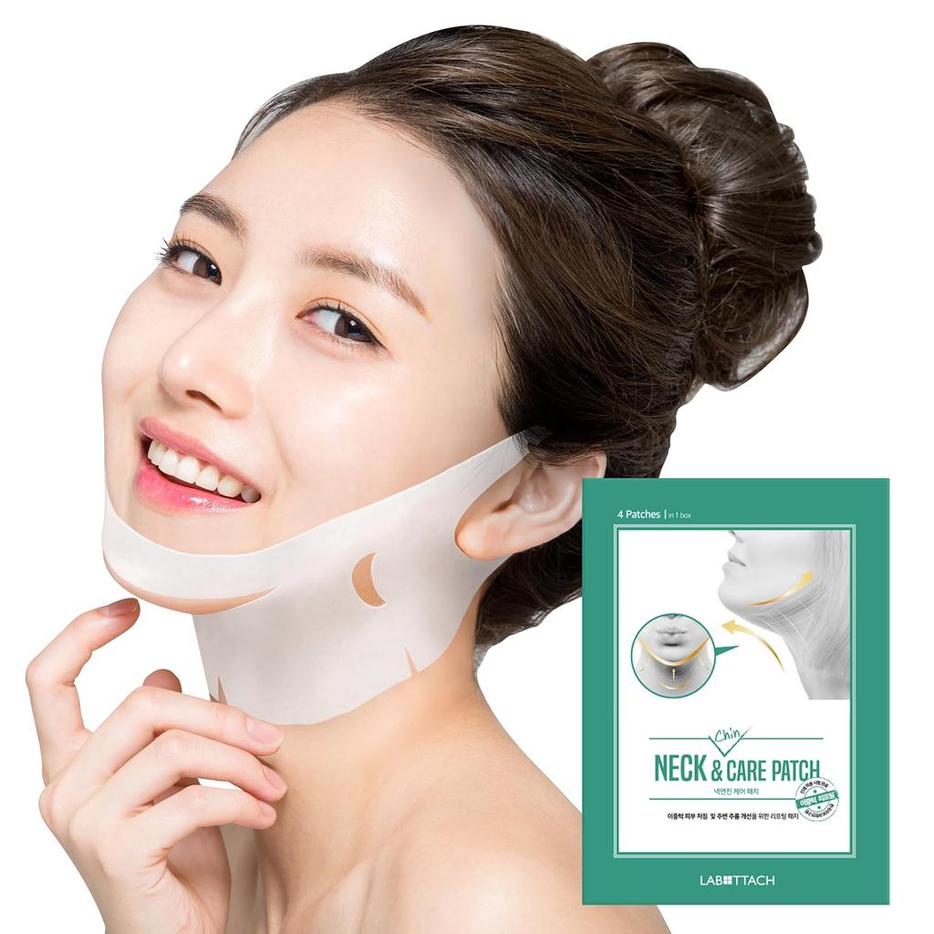 LaboTouch Neck Wrinkle and Care Lifting and Hydrating Neck Mask for Up To 8 Hours of Nighttime Care V-Line Patch, Patch, V-Lifting Mask, 4-Pack,