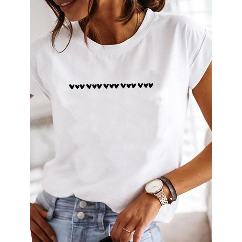 (European Size) 90s Women Short Sleeve Leopard Letter Trend Cute Fashion Print Lady Tee Top Clothing Casual  Tshirt Female Graphic T-shirts
